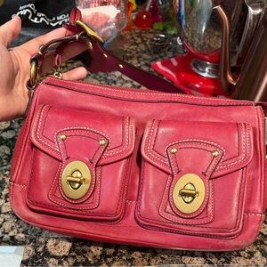 Coach Legacy Leather Double turn lock Pocket Shoulder Bag.